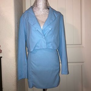 Plus Size Sky Blue Two-Piece Set